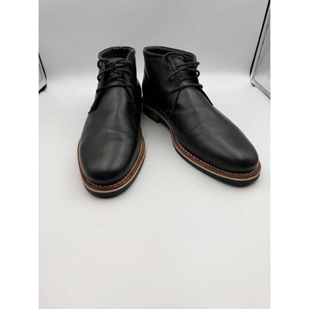 The Hynes Mens Black Leather Chukka Boots M60522 Ankle Booties Size 11M